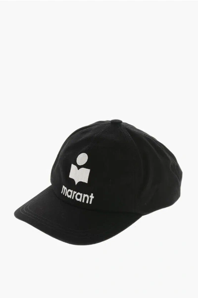 Isabel Marant Solid Color Tyron Cap With Embroidered Logo In Black