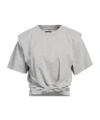 Isabel Marant Solid Crew Neck Short Sleeve T-shirt In Gray