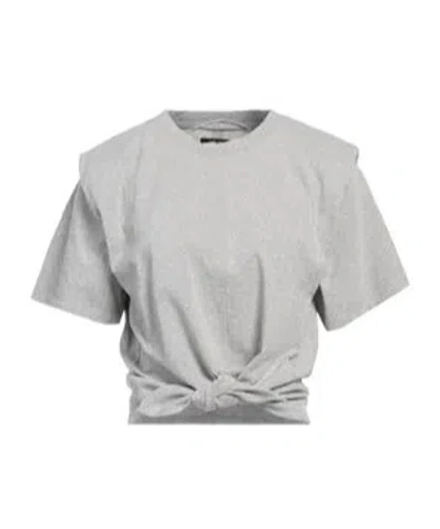Isabel Marant Solid Crew Neck Short Sleeve T-shirt In Gray
