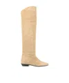 Isabel Marant Solid Pointed-toe Flat Leather Boots In Neutral
