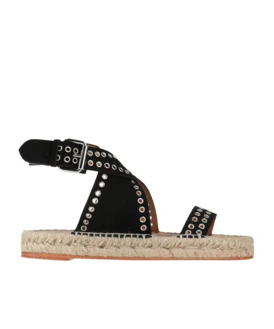 Isabel Marant Solid Straw Sandals In Black