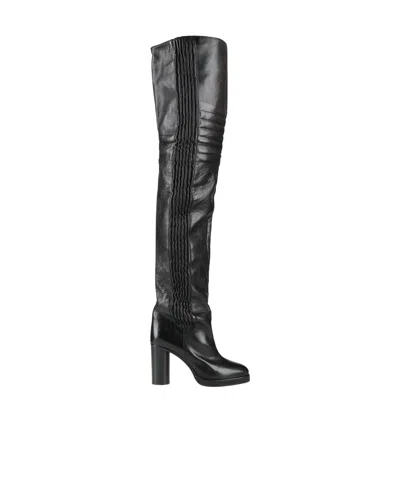 Isabel Marant Solidcolor Highleather Boots In Black