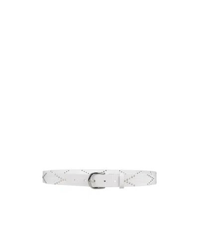 Isabel Marant Solidcolor Leather Belt In White