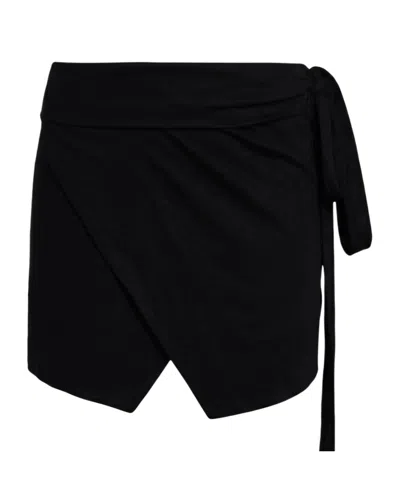 Isabel Marant Solid-colored Irregular Wrap Skirt In Black