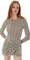 Isabel Marant Soline Top Ecru/black In Multi