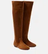 Isabel Marant Solya Suede Knee-high Boots In Neutrals