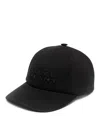 Isabel Marant Structured Black Cap With Embossed Lettering In Black