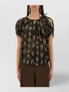 Isabel Marant "sonae" Abstract Pattern Gathered Neckline Top