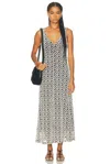 Isabel Marant Sonia Embroidered Cotton-blend Maxi Dress In Gray