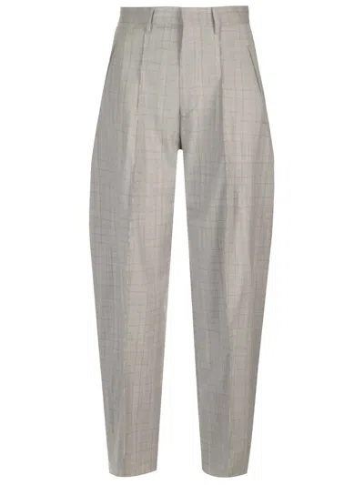 Isabel Marant Sopiavea Plaid-check Tapered Trousers In Grey