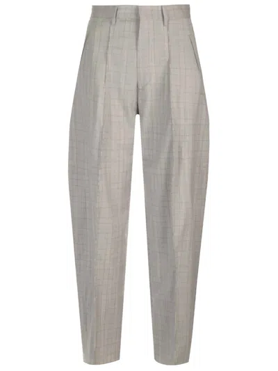 Isabel Marant Sopiavea Plaid-check Straight-cut Trousers In Grey