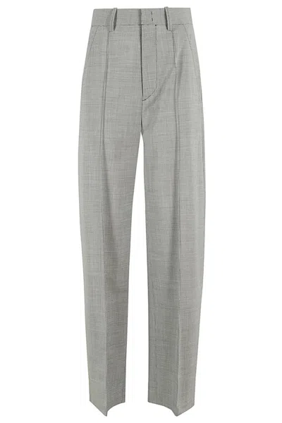 Isabel Marant Sopiavea High-waisted Wide-leg Pants With Pleat Detailing In Gray