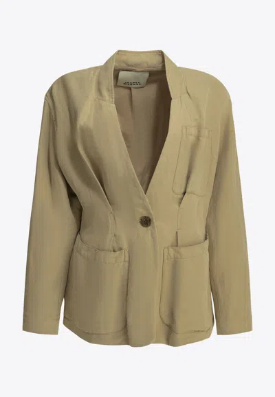 Isabel Marant Soraya Silk-blend Blazer In Sand