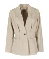 Isabel Marant Soraya Linen-silk Blazer In Gray