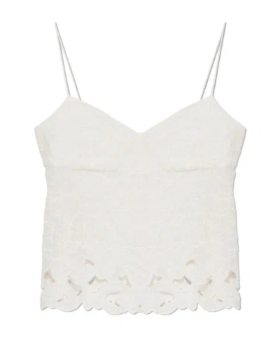 Isabel Marant Romeka Floral-embroidered Tank Op In White