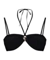 Isabel Marant Twisted-front Bikini Top In Black
