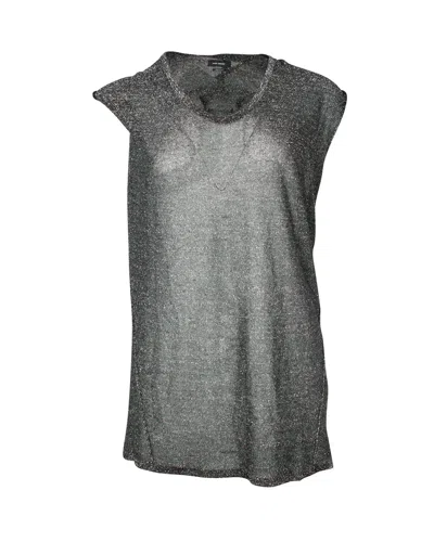 Isabel Marant Sparkly Top In Black Viscose In Gray