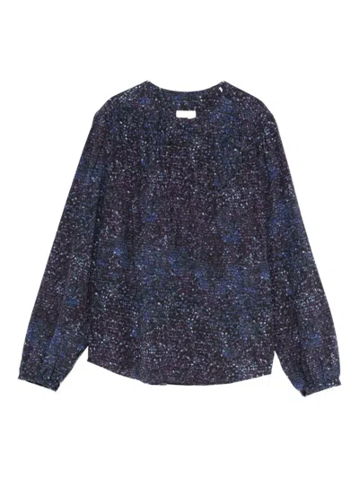 Isabel Marant Speckled Pleated Blouse In Multi