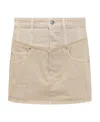 Isabel Marant Spliced Denim Skirt In Nude