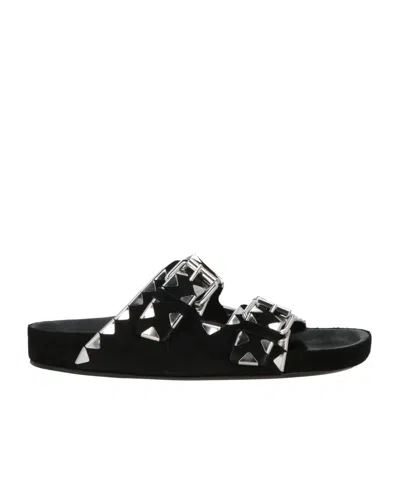 Isabel Marant Spliced Leather Minimalist Sandals In Black