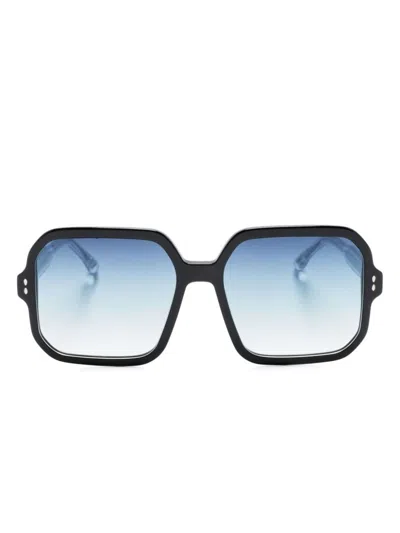 Isabel Marant Square-frame Sunglasses In Black/blue