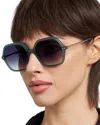 Isabel Marant Oversized Square Acetate & Metal Sunglasses In Dark Green