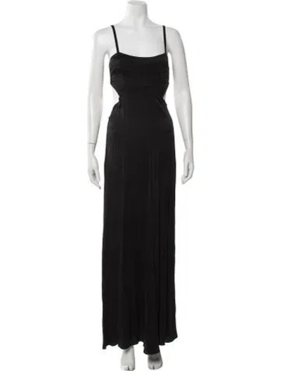 Pre-owned Isabel Marant Square Neckline Long Dress In Black