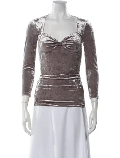 Pre-owned Isabel Marant Square Neckline Long Sleeve Top W/ Tags In Gray