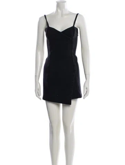 Pre-owned Isabel Marant Square Neckline Mini Dress In Black