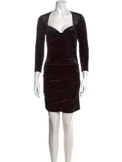 Pre-owned Isabel Marant Square Neckline Mini Dress In Black