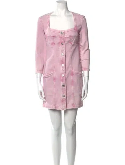 Pre-owned Isabel Marant Square Neckline Mini Dress In Pink