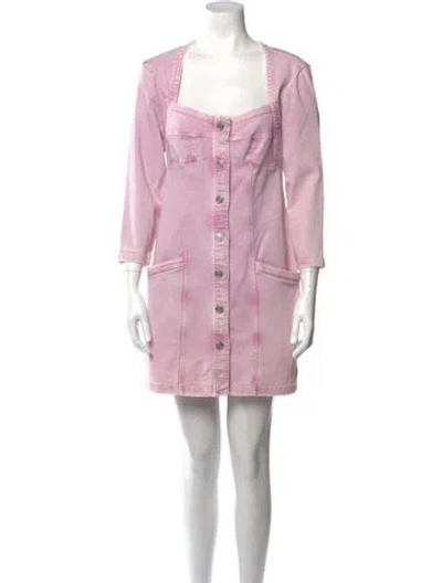 Pre-owned Isabel Marant Square Neckline Mini Dress In Pink