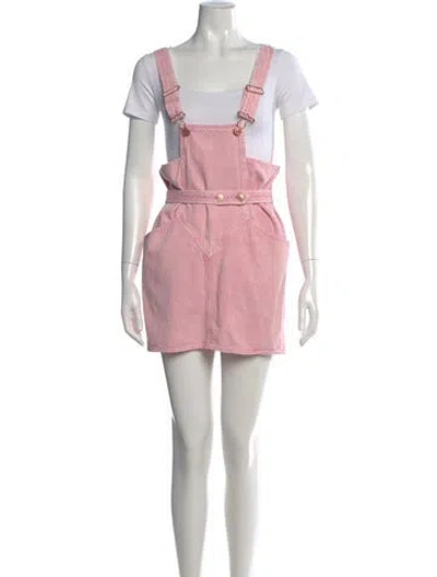 Pre-owned Isabel Marant Square Neckline Mini Dress In Pink