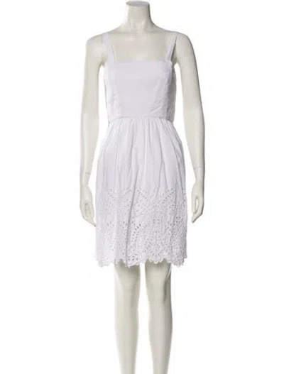 Pre-owned Isabel Marant Square Neckline Mini Dress In White