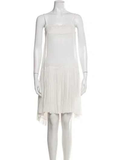 Pre-owned Isabel Marant Square Neckline Mini Dress In White
