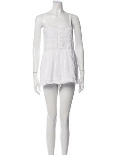 Pre-owned Isabel Marant Square Neckline Romper In White