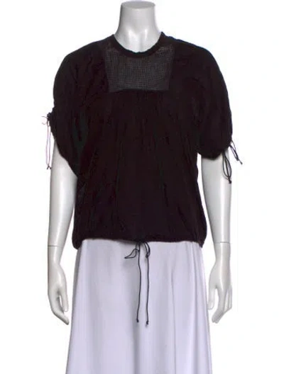 Pre-owned Isabel Marant Square Neckline Short Sleeve Top In Black