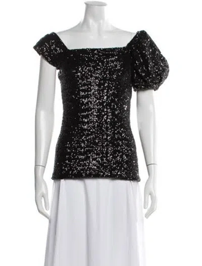 Pre-owned Isabel Marant Square Neckline Short Sleeve Top In Black