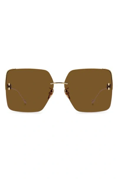 Isabel Marant Square Sunglasses In Rose Gold/brown