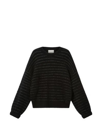 Isabel Marant Stacy Lurex-striped Silk And Cashmere Sweater In Black