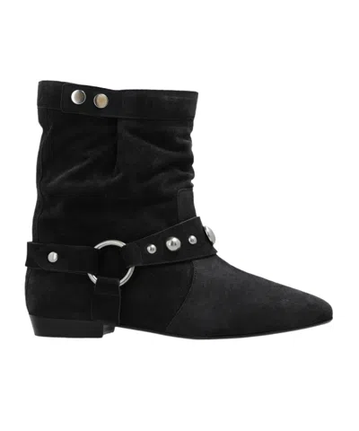 Isabel Marant Stania Slip-on Ankle Boots In Black