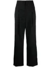 Isabel Marant High Waist Wide Leg Trousers With Button Detail In Black