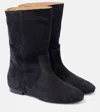 Isabel Marant Stefa Suede Ankle Boots In Black