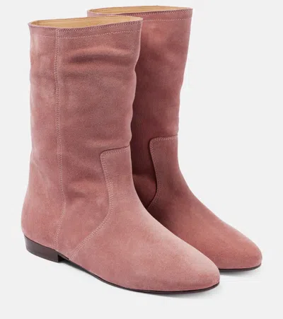 Isabel Marant Stefa Suede Boots In Pink