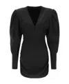 Isabel Marant Stella Ruched Mini Dress In Black