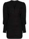 Isabel Marant Stella Ruched Mini Dress In Black