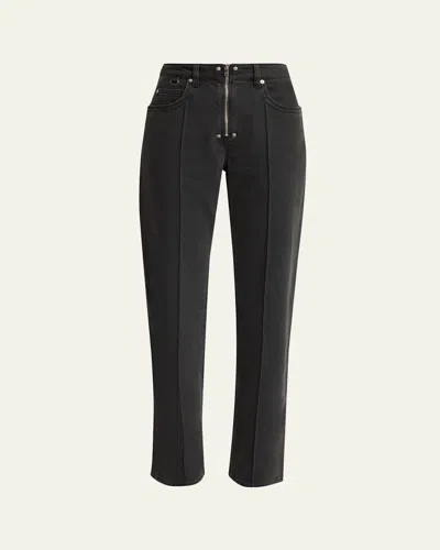 Isabel Marant Stely Zipper Wide-leg Utility Jeans In Black