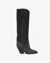 Isabel Marant 90mm Lomero-gz Suede Tall Boots In Black