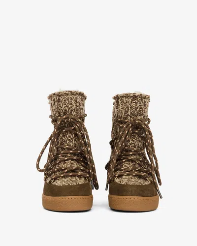 Isabel Marant Nowla Wedge Snow Boots In Green