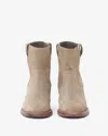 Isabel Marant Susee Suede Western Ankle Booties In Taupe